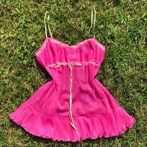 y2k pink victoria secrete babydoll top